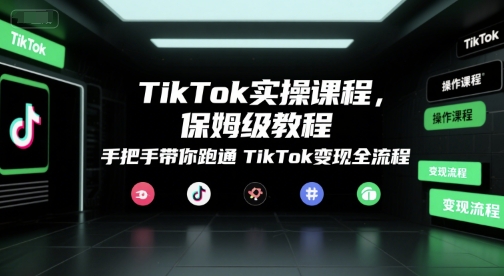 TikTok实操课程，保姆级教程，手把手带你跑通TikTok变现全流程-大叔网创联盟
