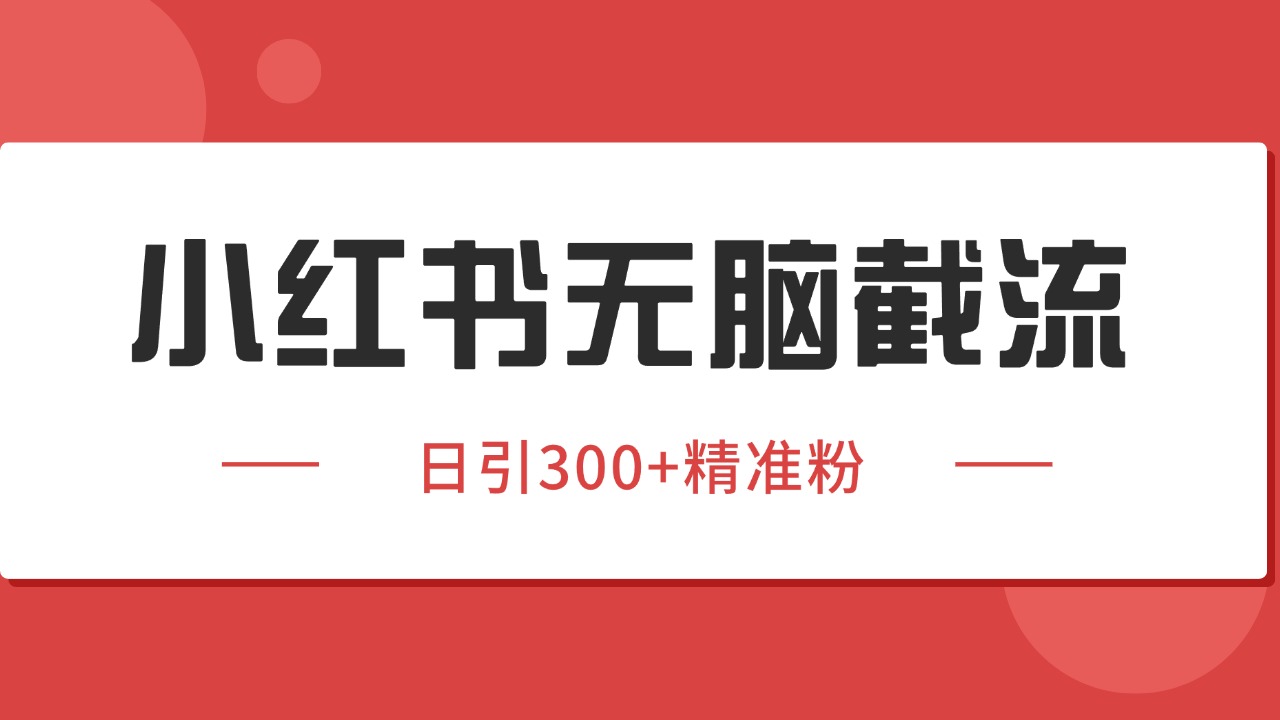 小红书截流同行客源，独家野路子获客玩法 日引200+暴力获客-大叔网创联盟