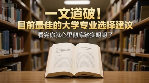 付费文章：一文道破！目前最佳的大学专业选择建议，看完你就心里彻底踏实明朗了-大叔网创联盟