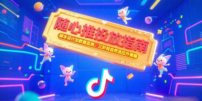 随心推投放指南，脚本设计加数据监测，三阶段自然流拉升策略-大叔网创联盟