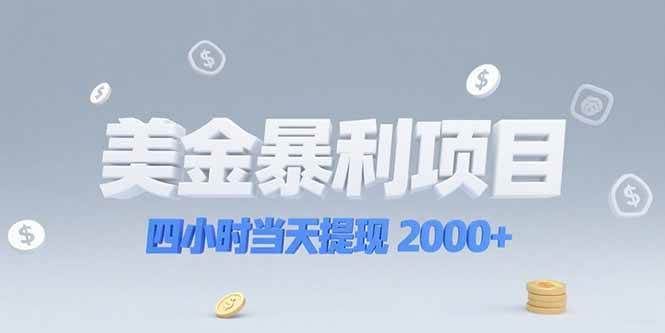 （15251期）美金暴利项目，四小时当天提现 2000+机会留给会选赛道的人-大叔网创联盟
