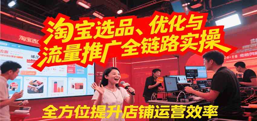 淘宝选品、优化与流量推广全链路实操，全面提升店铺运营效率-大叔网创联盟