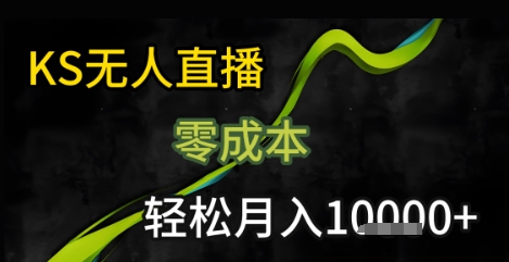 KS无人直播25年最新玩法，只需一部手机，轻松月入1W+【揭秘】-大叔网创联盟