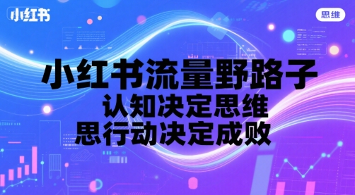 小红书流量野路子，认知决定思维，思维决定行动，行动决定成败-大叔网创联盟