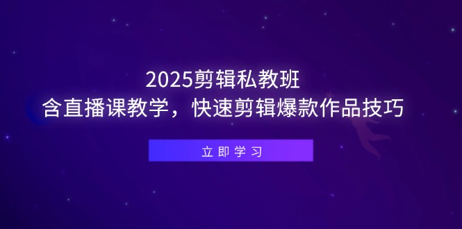 （14649期）2025剪辑私教班，含直播课教学，快速剪辑爆款作品技巧-大叔网创联盟