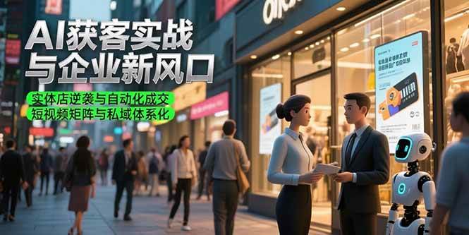 （15348期）AI获客实战与企业新风口，实体店逆袭与自动化成交 短视频矩阵与私域体系化-大叔网创联盟
