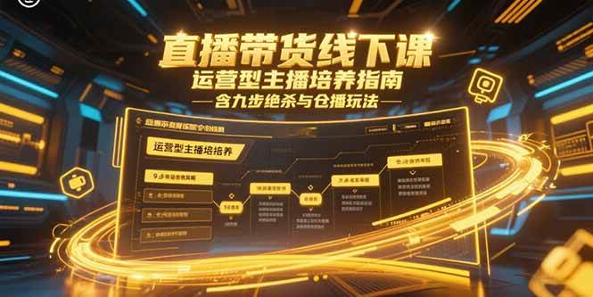 （15281期）直播带货线下课，运营型主播培养指南，含九步绝杀与仓播玩法-大叔网创联盟