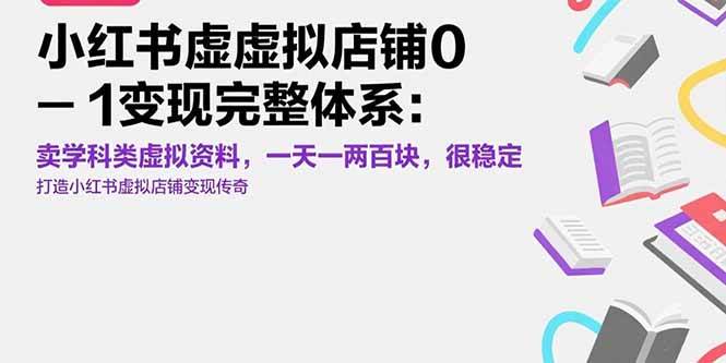 图片[1]-（15489期）小红书虚拟店铺0-1变现完整体系：卖学科类虚拟资料，一天一两百块，很稳定-大叔网创联盟