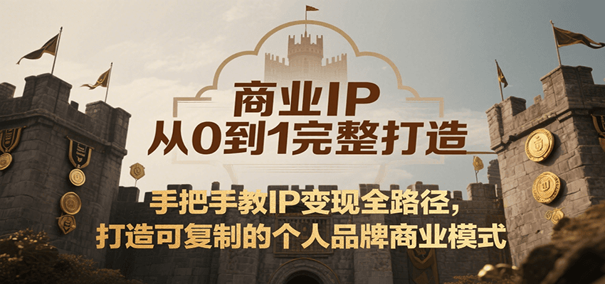 商业IP从0到1完整打造，手把手教IP变现全路径，打造可复制的个人品牌商业模式-大叔网创联盟