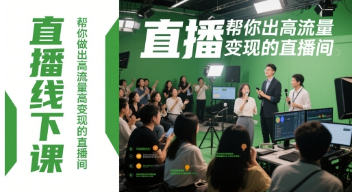 直播线下课，帮你做出高流量高变现的直播间-大叔网创联盟