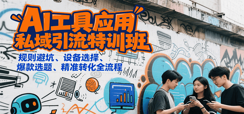 AI工具应用私域引流特训班，规则避坑、设备选择、爆款选题、精准转化全流程-大叔网创联盟