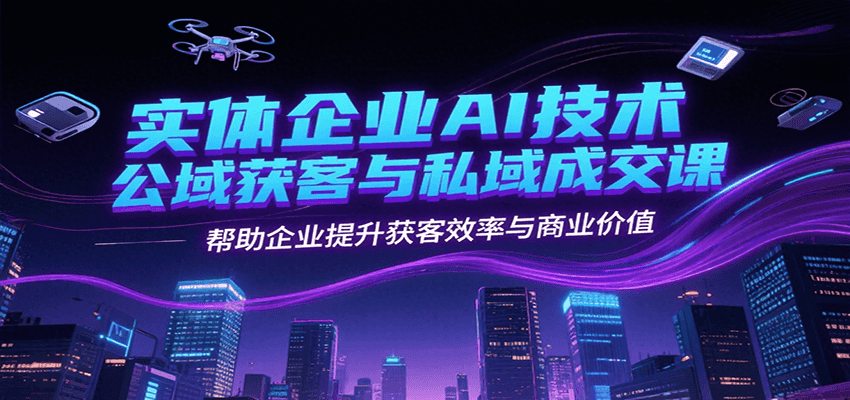 实体企业AI技术公域获客与私域成交课，帮助企业提升获客效率与商业价值-大叔网创联盟