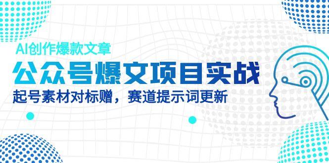 （14709期）公众号爆文项目实战，AI创作爆款文章，起号素材对标赠（附赛道AI提示词）-大叔网创联盟