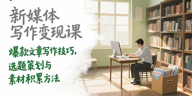 （15345期）新媒体写作变现课，爆款文章写作技巧，选题策划与素材积累方法-大叔网创联盟