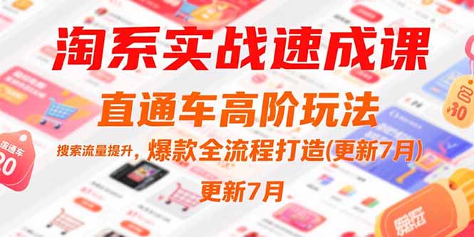 淘系实战速成课，直通车高阶玩法，搜索流量提升，爆款全流程打造(更新7月-大叔网创联盟