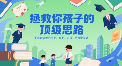 付费文章：拯救你孩子的顶级思路，彻底聊透他的学业、事业、未来，含金量满满-大叔网创联盟