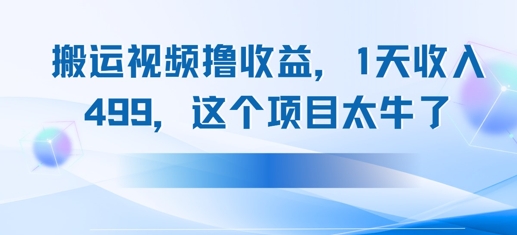 搬运抖音中视频撸收益，1天收入多张，这个项目太牛了-大叔网创联盟