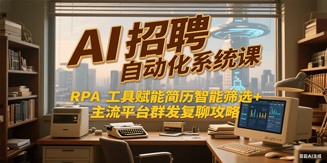 AI招聘自动化系统课，RPA工具赋能简历智能筛选+主流平台群发复聊全攻略-大叔网创联盟