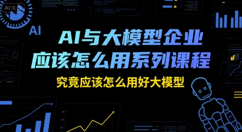 AI与大模型企业应该怎么用系列课程，究竟应该怎么用好大模型-大叔网创联盟