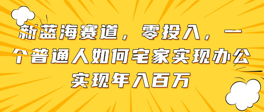 （14700期）新蓝海赛道，零投入，一个普通人如何宅家办公实现年入百万-大叔网创联盟