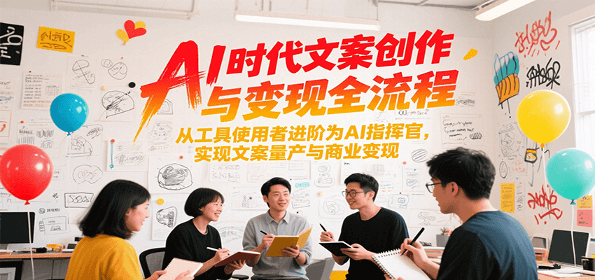 AI时代文案创作与变现全流程，从工具使用者进阶为AI指挥官，实现文案量产与商业变现-大叔网创联盟