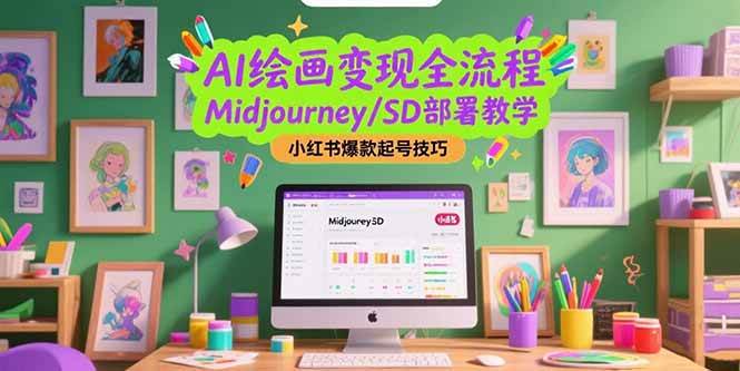 （15324期）AI绘画变现全流程，Midjourney/SD部署教学，小红书爆款起号技巧-大叔网创联盟