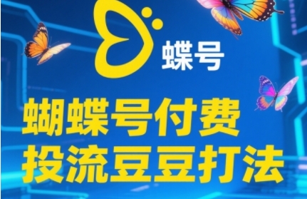 2025蝴蝶号付费投流豆豆打法，助新手快速掌握付费流量撬动自然流的核心玩法-大叔网创联盟