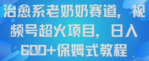 治愈系老奶奶赛道，视频号超火项目，日入6张+保姆式教程-大叔网创联盟