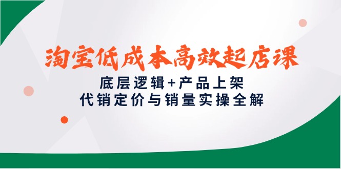 （14842期）淘宝低成本高效起店课，底层逻辑+产品上架，代销定价与销量实操全解-大叔网创联盟