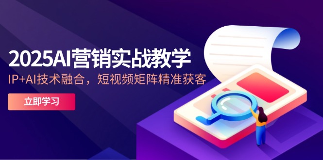 （14812期）2025AI营销实战教学-5月，IP+AI技术融合，短视频矩阵精准获客-大叔网创联盟