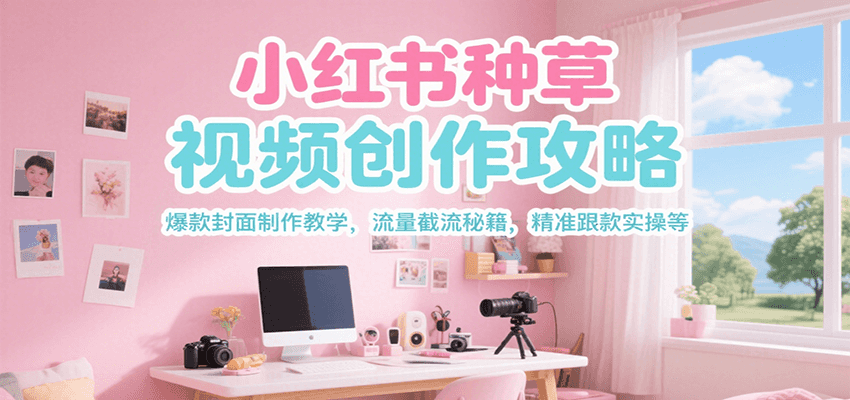 小红书种草视频创作攻略，爆款封面制作教学 ，流量截流秘籍 ，精准跟款实操等-大叔网创联盟