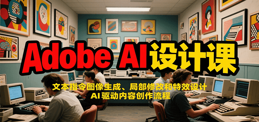 Adobe AI设计课：文本指令图像生成、局部修改和特效设计，AI驱动内容创作流程-大叔网创联盟