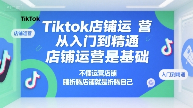 Tiktok店铺运营从入门到精通，店铺运营是基础，不懂运营店铺，瞎折腾店铺就是折腾自己-大叔网创联盟