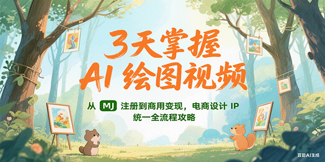 3天掌握AI绘图视频，从MJ 注册到商用变现，电商设计IP统一全流程攻略-大叔网创联盟