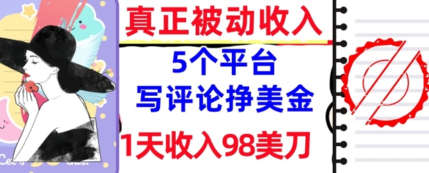 写评论挣美金的5个平台，1天收入98美刀，0门槛，真正被动收入-大叔网创联盟