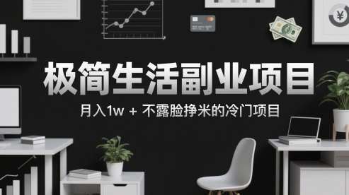极简生活副业项目，月入1w+不露脸挣米的冷门项目-大叔网创联盟