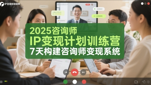 2025咨询师IP变现计划训练营，7天构建咨询师变现系统-大叔网创联盟