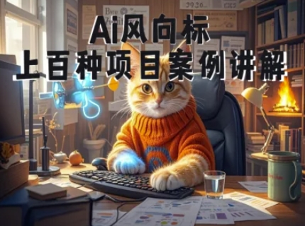 Ai风向标-附100种项目案例玩法-0基础小白到大神ai视频商业应用教学-大叔网创联盟