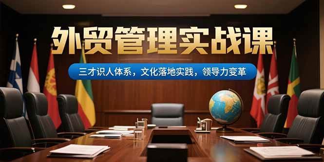 （15380期）外贸管理实战课，三才识人体系，文化落地实践，领导力变革-大叔网创联盟
