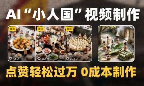 爆款1000W+播放微缩景观迷你小人国AI视频0成本制作全流程教学-大叔网创联盟