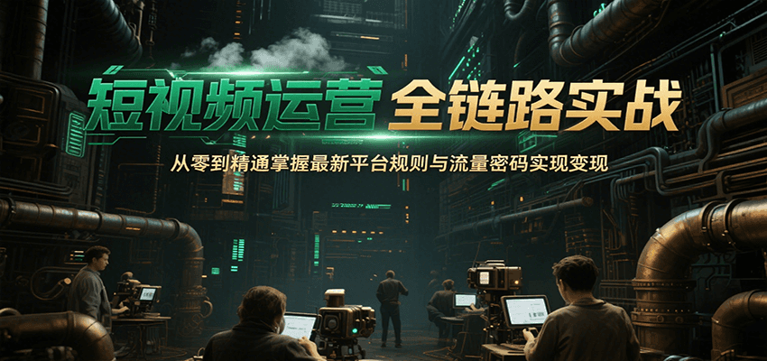 短视频运营全链路实战，从零到精通掌握最新平台规则与流量密码实现变现-大叔网创联盟