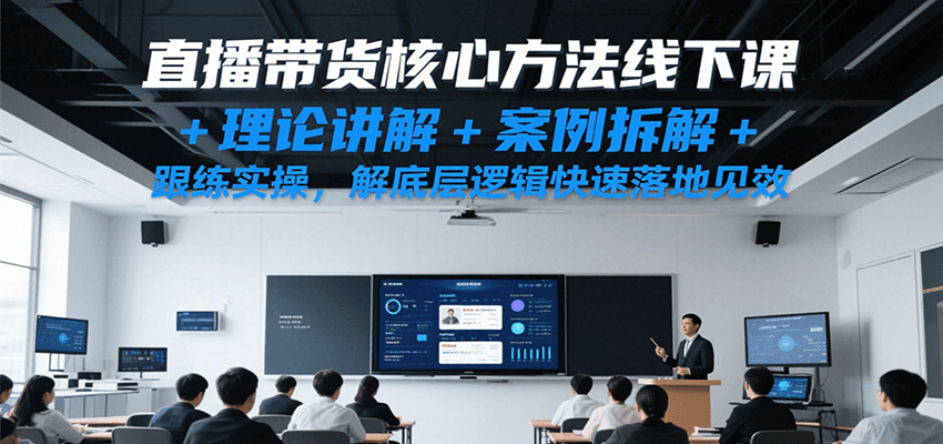 直播带货核心方法线下课，理论讲解+案例拆解+跟练实操，解底层逻辑快速落地见效-大叔网创联盟