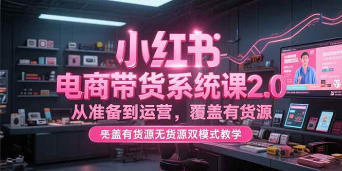 （15258期）小红书电商带货系统课2.0，从准备到运营，覆盖有货源无货源双模式教学-大叔网创联盟