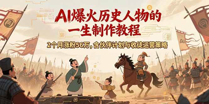 图片[1]-（15336期）AI历史人物赛道课程，2个月涨粉56万，含伙伴计划与收徒运营策略-大叔网创联盟