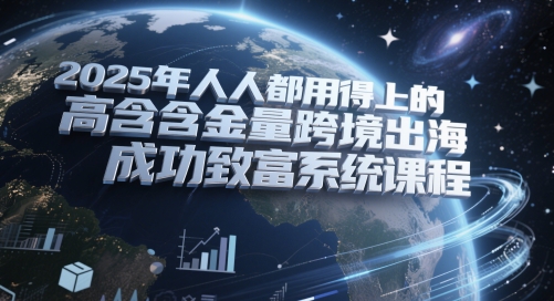 2025年人人都用得上的高含金量跨境出海成功致富系统课程-大叔网创联盟