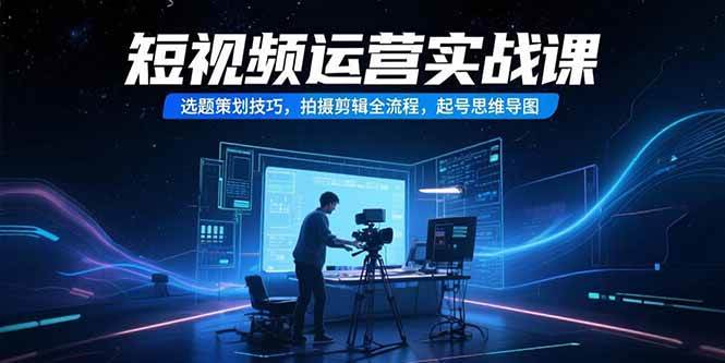 （15375期）短视频运营实战课，选题策划技巧，拍摄剪辑全流程，起号思维导图-大叔网创联盟