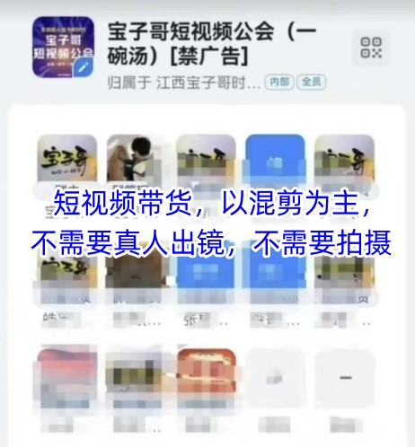 宝子哥头部团队短视频带货，以混剪为主，不需要真人出镜，不需要拍摄-大叔网创联盟